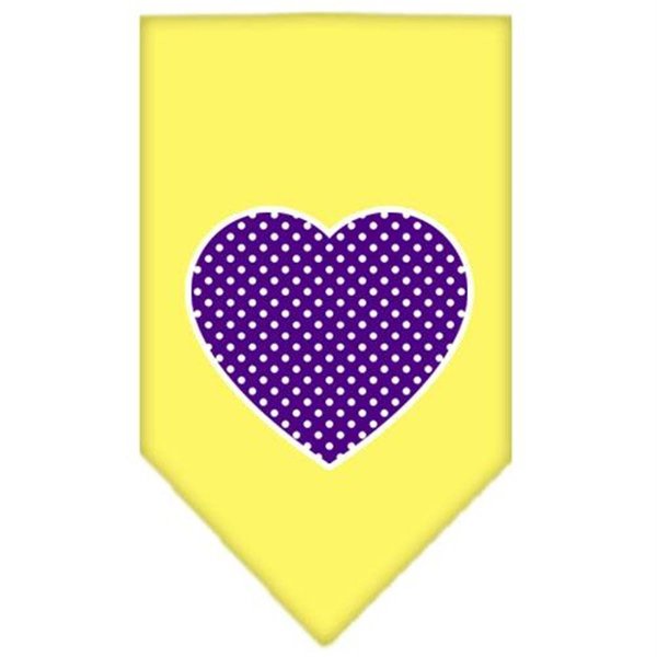 Unconditional Love Purple Swiss Dot Heart Screen Print Bandana Yellow Large UN797469